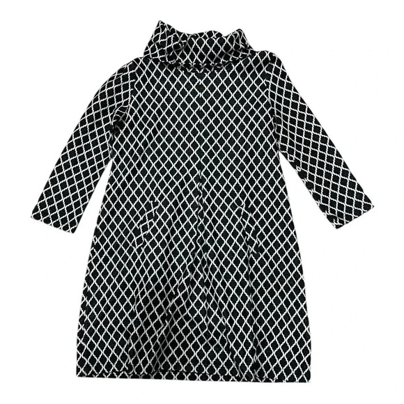 Tyler Boe Black Kim Argyle Cowl Neck Mini Sweater Dress M - Picture 1 of 4